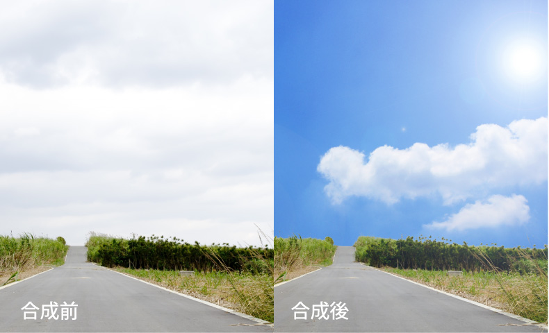 かんたん合成 Photoshopで曇り空を青空にする方法 Acワークスのブログ