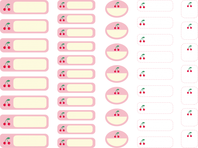 名前シール_さくらんぼ