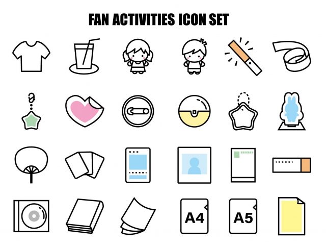 カシオ イラストAC コラボ企画「第1回 イラストコンテスト」 受賞作品 推し活グッズのアイコンセット