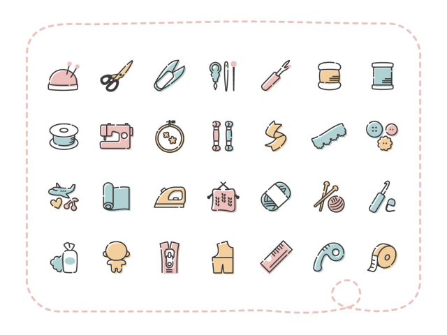 カシオ イラストAC コラボ企画「第1回 イラストコンテスト」 受賞作品 手芸アイコンセット