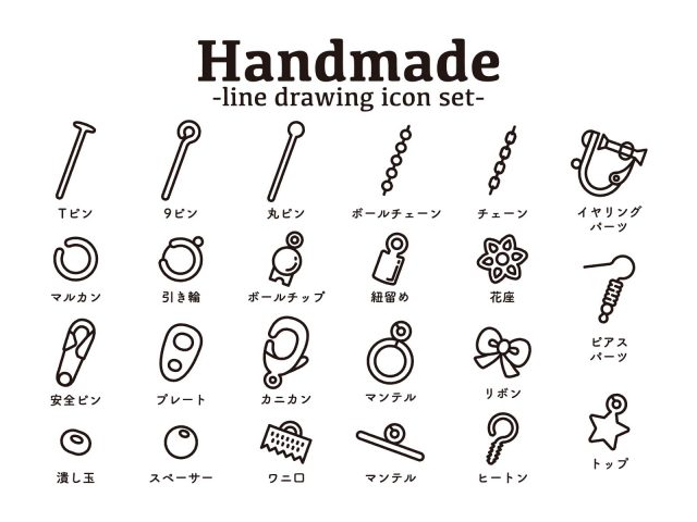 カシオ イラストAC コラボ企画「第1回 イラストコンテスト」 受賞作品 ハンドメイドのアイコンセット